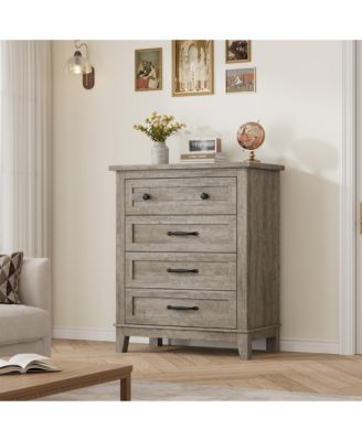 4 Dresser for Bedroom, 34.8" Tall Wooden Freestanding Chest of Drawers