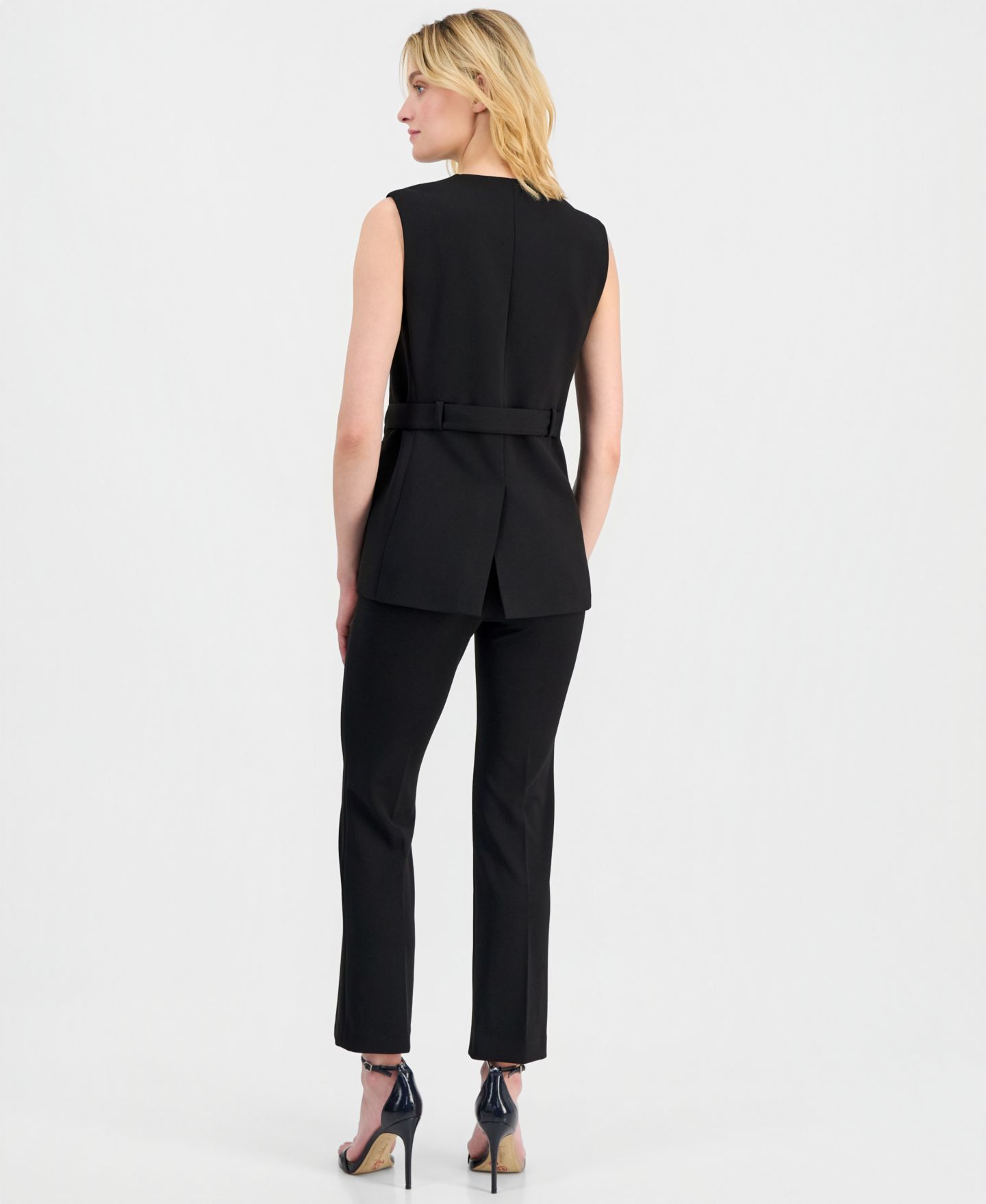 Женские комплекты Anne Klein Sleeveless D-Ring Wrap Blazer & Pull On Kick-Flare Pants, цвет: Bay Leaf — фото 3