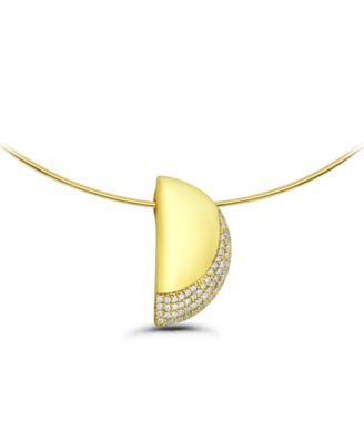 Christian Siriano New York 14k Gold-Plated Half Circle Shape Slide Hardwire Collar Necklace - Yellow