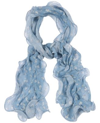 Floral Double Ruffle Scarf
