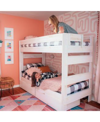 Max and Lily Solid Wood Modern Farmhouse Farmhouse Twin/Twin Bunk Bed with Storage Drawers