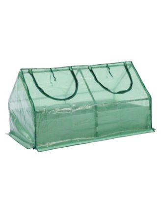 4x2x2 FT Raised Garden Bed with Mini Greenhouse Cover, PE Planter Box Kit with Windows for Herbs, Flowers and Vegetables