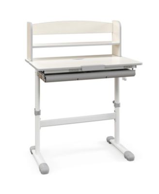 Kids Wood Height Adjustable Study Desk with Tilting Desktop