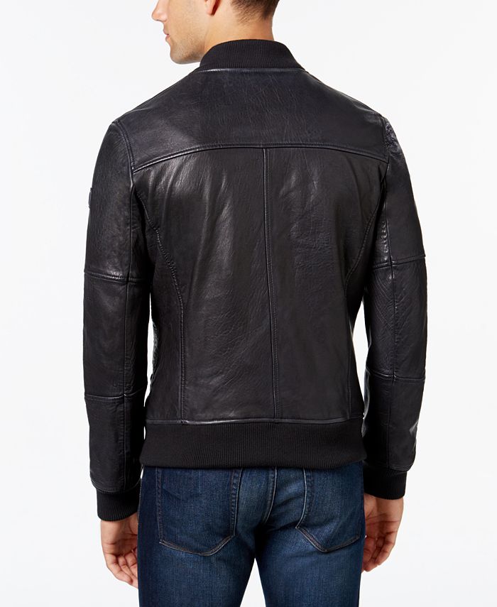 Hugo Boss Men's Leather Bomber Jacket Macy's