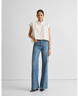 Women's Embroidered Panel Crop Top