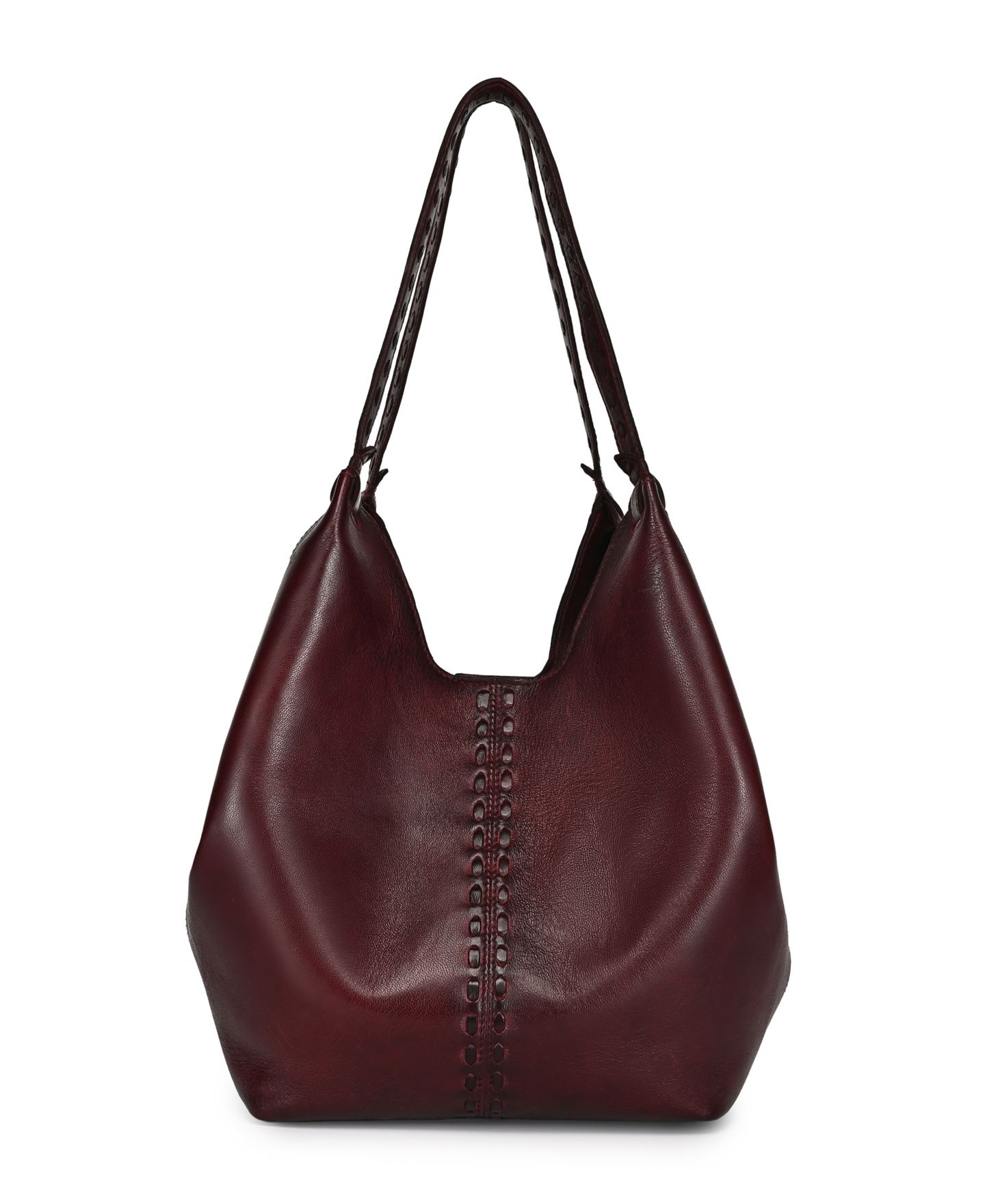 Женская сумка OLD TREND Wisteria Small Handwoven Tote Handbag, цвет: Бордовый красный — фото 5