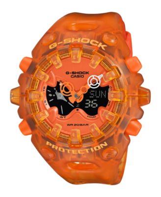 Men's Japanese Quartz Analog Digital Orange Resin Watch 58.2mm
