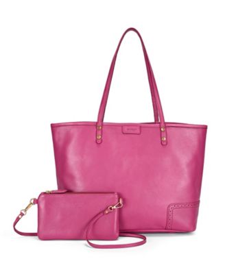 Camellia Large Reversible Leather Tote Handbag
