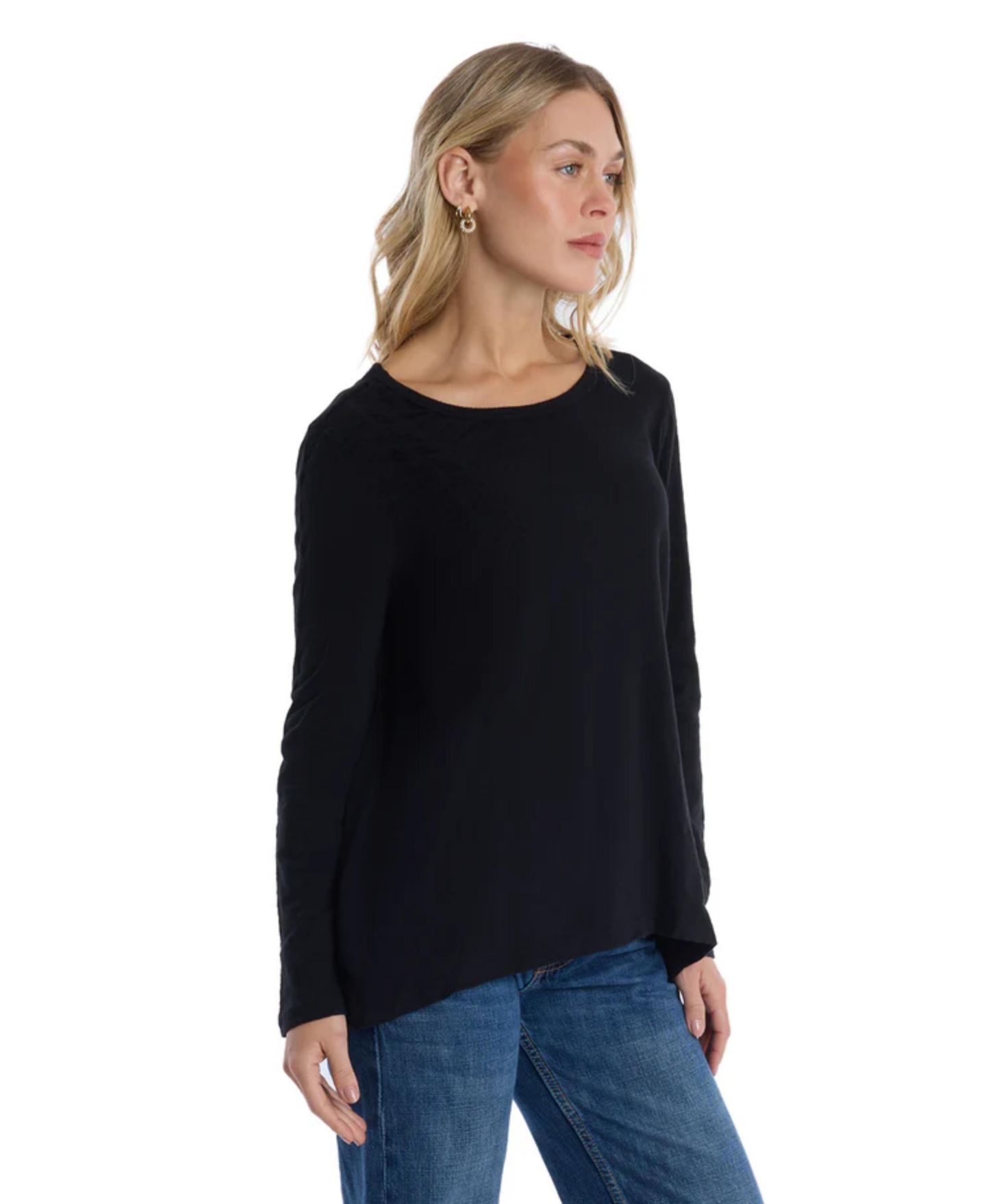 Женская футболка WILT Clothing Wide Neck Long Sleeve, цвет: Чёрный — фото 3