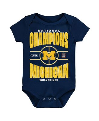 Baby Boys and Girls Navy Michigan Wolverines 2026 NCAA Men's Basketball National Champions Bodysuit