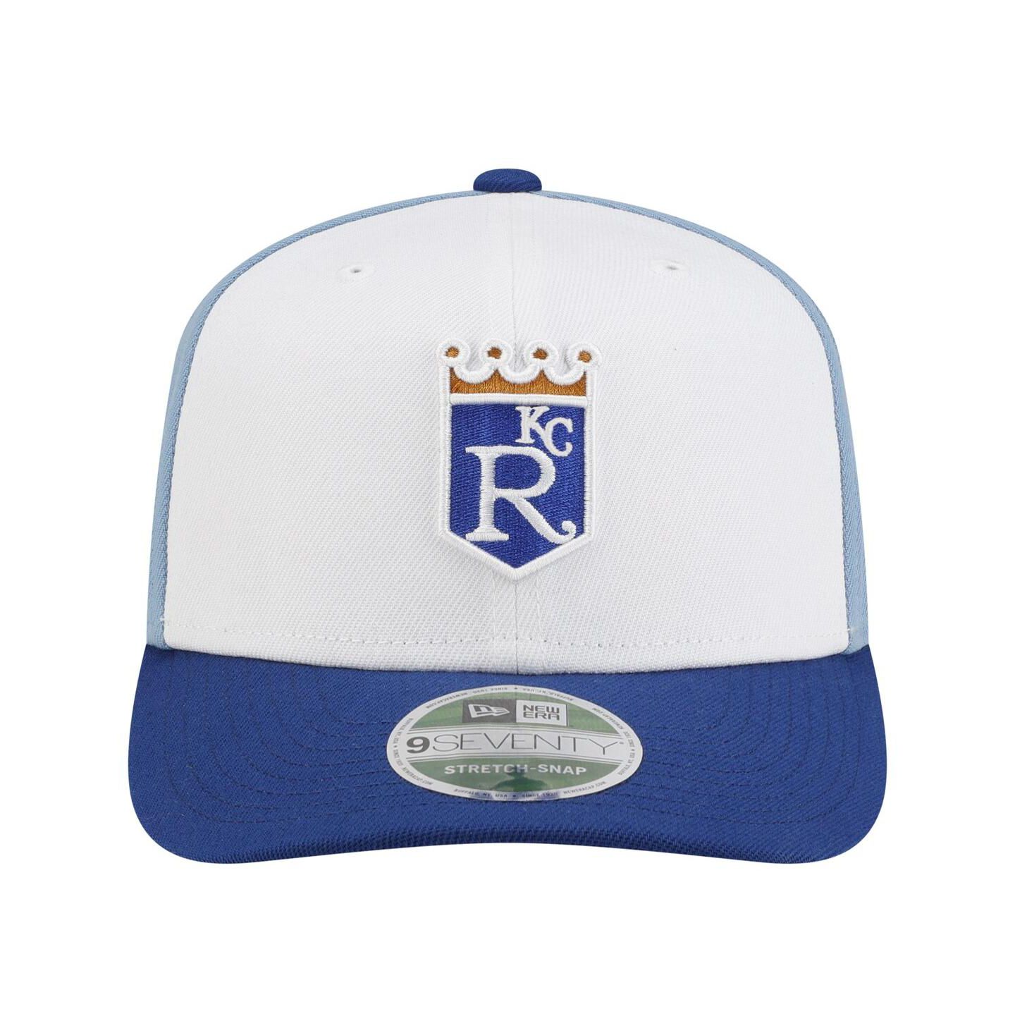Мужская кепка New Era White/Light Blue Kansas City Royals Player Replica 9SEVENTY Adjustable Hat — фото 4