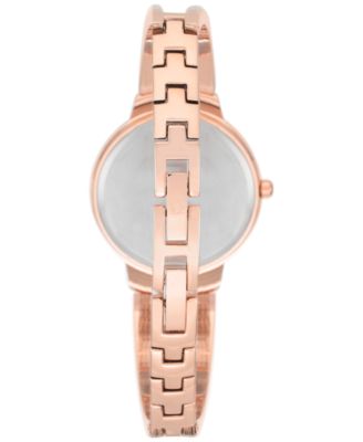 Women's Diamond Accent Rose Gold-Tone Stainless Steel Bracelet Watch 30mm