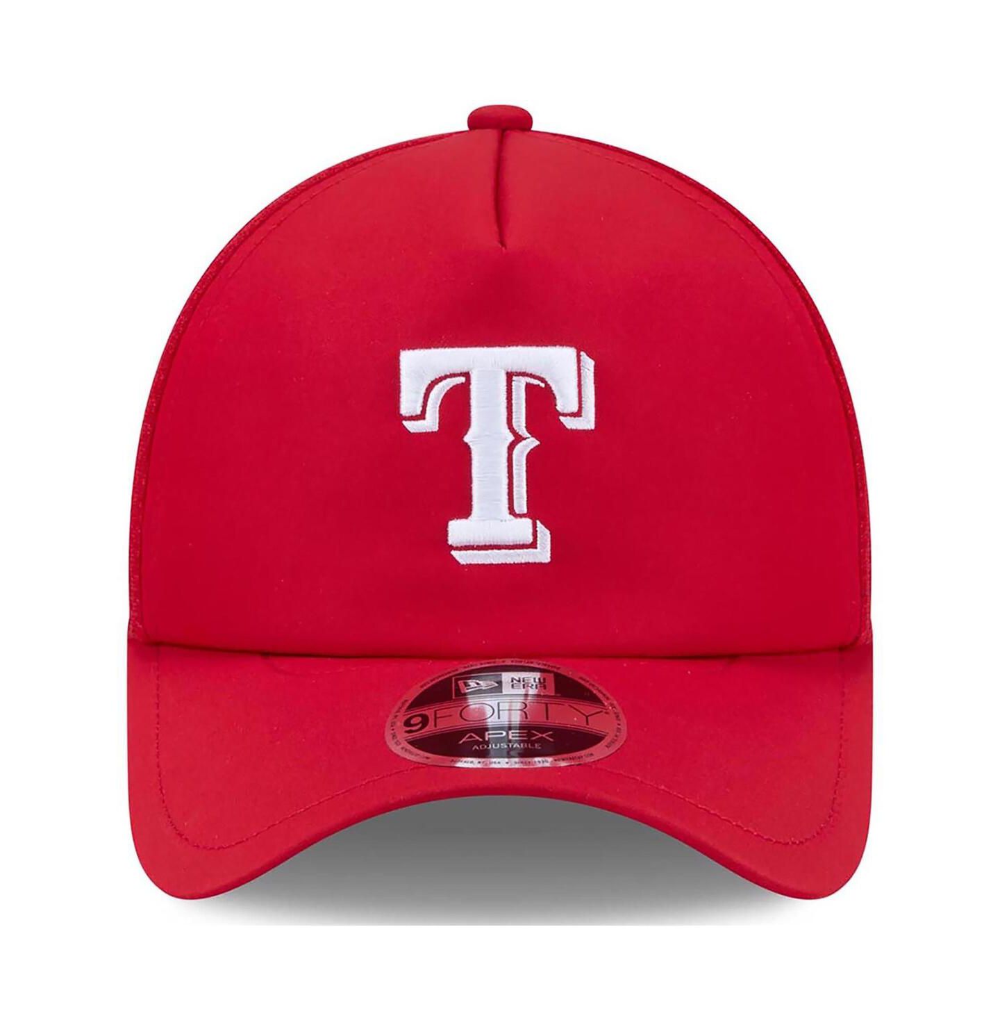 Мужская кепка New Era Red Texas Rangers 2026 Batting Practice Apex 9FORTY Adjustable Trucker Hat — фото 4