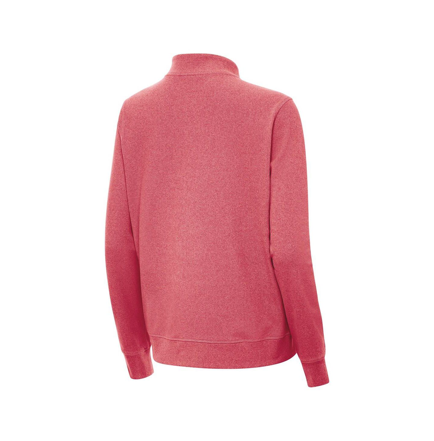 Женский свитер Antigua Heather Red Los Angeles Angels Crush Stars and Stripes Team Logo Quarter-Zip Pullover Top — фото 2