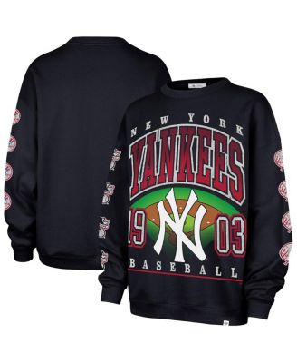 Women's Navy New York Yankees Trendy Team Go Big Oversized Sweatshirt