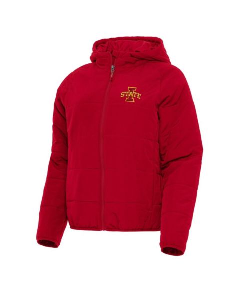 Женские куртки Antigua Women's Cardinal Iowa State Cyclones Universe Full-Zip Puffer Jacket
