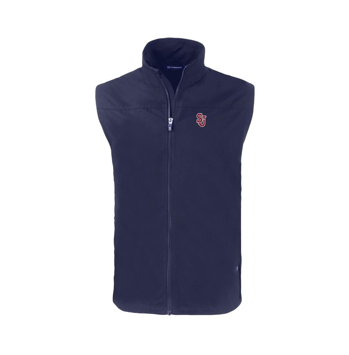 Мужской жилет Cutter & Buck Navy St. John's Red Storm Charter Eco Full-Zip Vest — фото 3