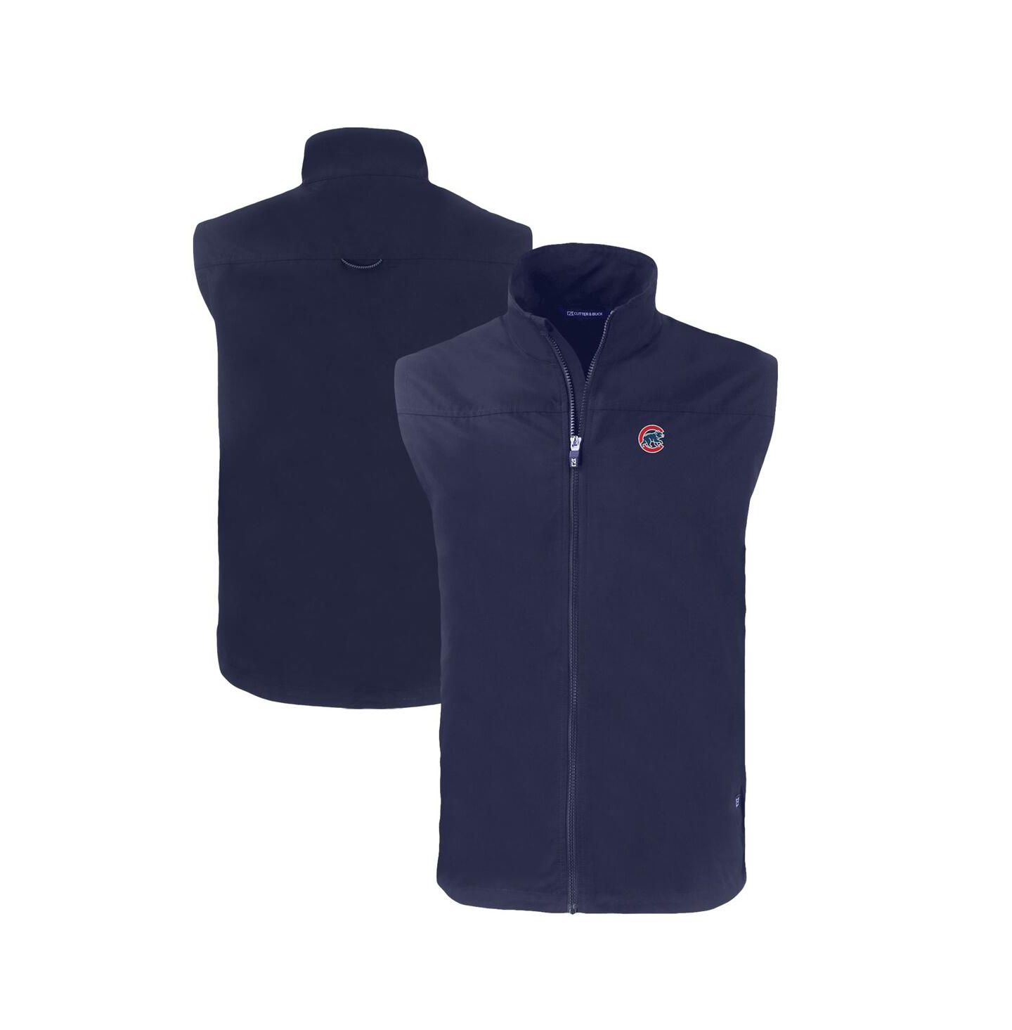 Мужской жилет Cutter & Buck Navy Chicago Cubs Big & Tall Charter Eco Full-Zip Vest — фото 1