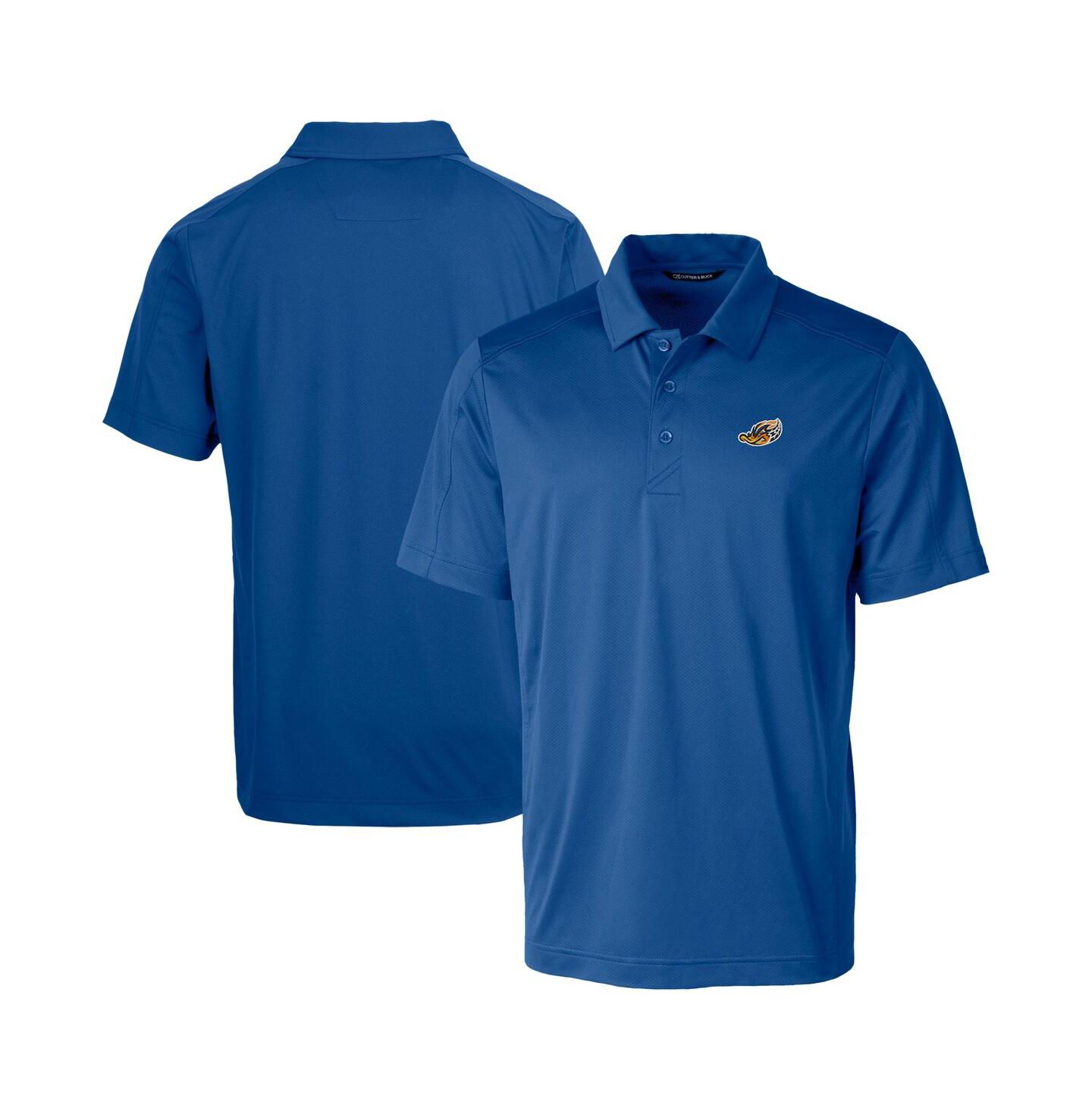 Мужское поло Cutter & Buck Blue Akron RubberDucks Prospect Textured Stretch Polo — фото 1