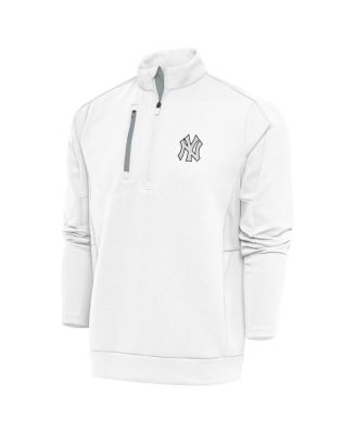 Men's White New York Yankees Metallic Generation Quarter-Zip Pullover