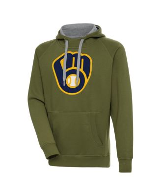Men's Olive Milwaukee Brewers Victory Pullover Hoodie
