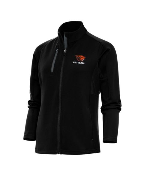 Женские куртки Antigua Women's Black Oregon State Beavers Baseball Generation Full-Zip Jacket