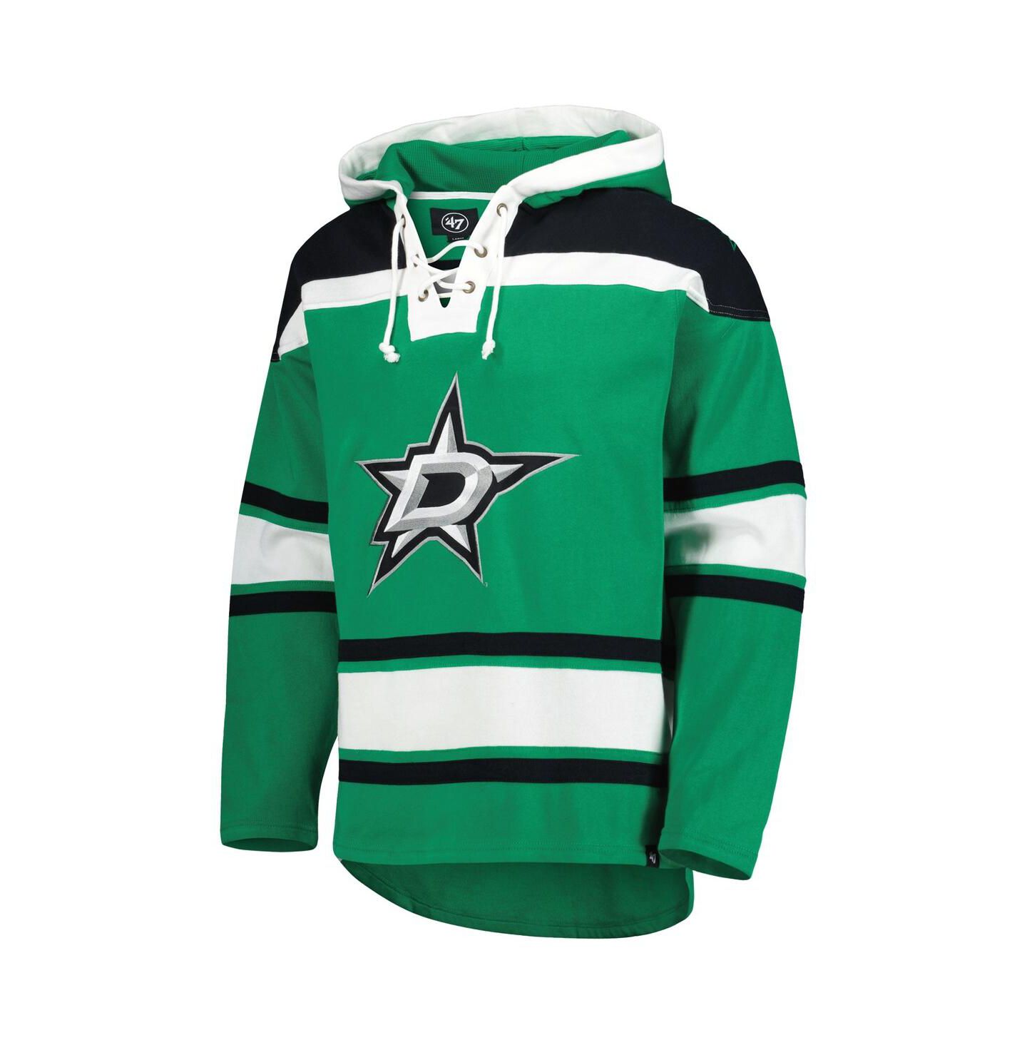 Мужское худи '47 Brand Kelly Green Dallas Stars Superior Lacer — фото 2