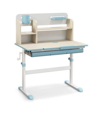 Kids Wood Rolling Folding Computer Standing Desk with Drawers