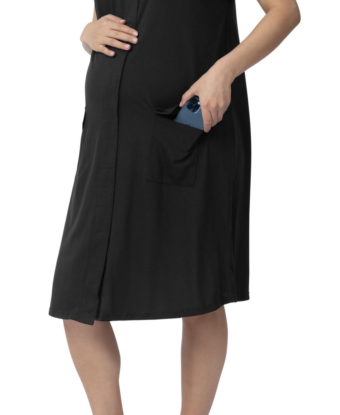 Женские платья Kindred Bravely Universal Labor, Delivery & Nursing Gown, цвет: Чёрный — фото 5