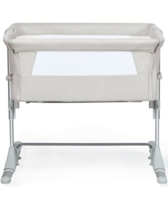 Baby 4-Height Travel Bedside Bassinet with Breathable Mesh and Carry Bag