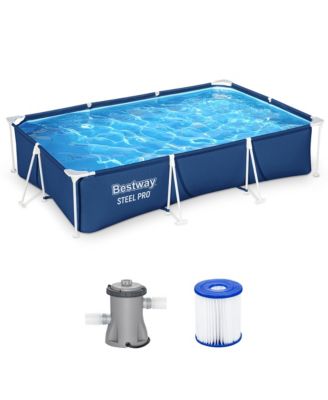 Steel Pro 9.8' x 6.6' x 26" Metal Frame Above Ground Pool w/ Filter Pump