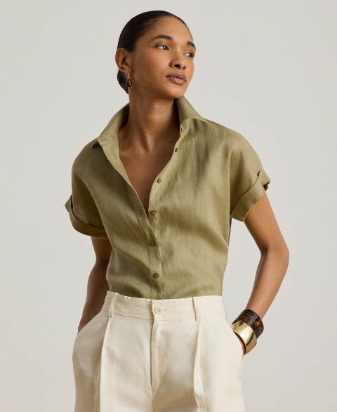 Женские Lauren Ralph Lauren Petite Relaxed-Fit Short-Sleeve Shirt