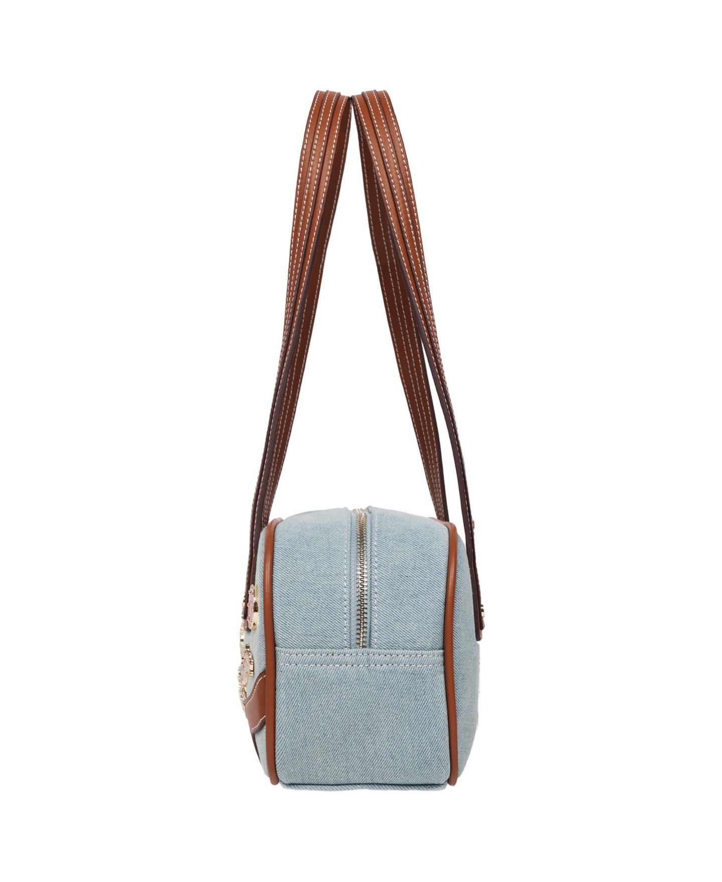 Женская сумка True Religion Arbor Multi Pin Logo Denim Satchel, цвет: Джинсовый — фото 4