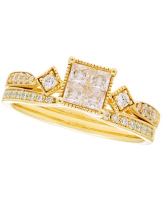 Diamond Bridal Set (5/8 ct. t.w.) in 10k Yellow Gold