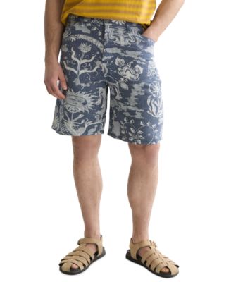 Men's Delfts Blauw Printed Jacquard Shorts