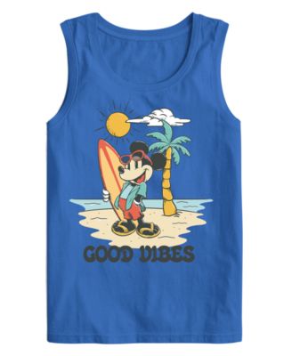 Men's Mickey Good Vibes Palm Tree Sleeveless Graphic T-Shirt