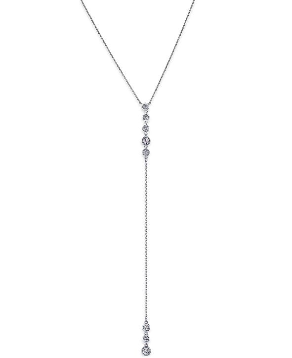INC International Concepts INC Silver-Tone Crystal Station Y-Necklace ...