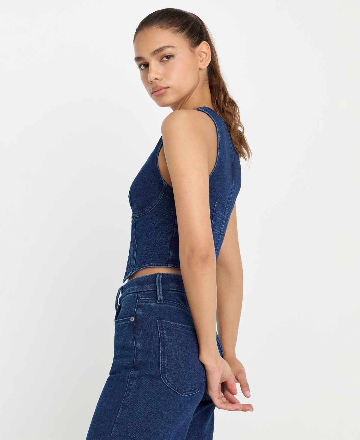 Good American Women's Jeanius V-Neck Vest Top
