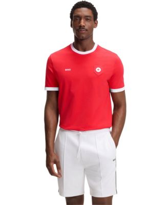 Men's Stretch-Cotton Canada Country Flag Logo T-Shirt