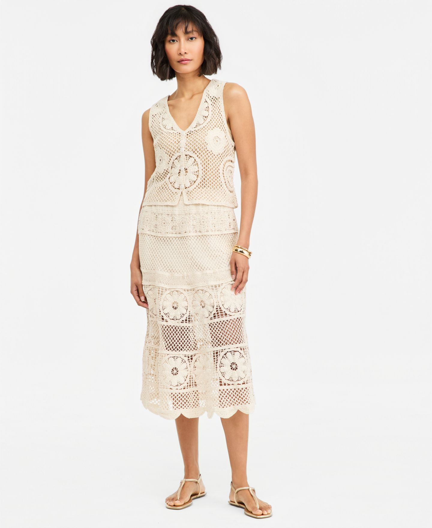 Женская юбка On 34th Crochet Midi, цвет: Слоновая кость — фото 7