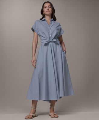 white button down dress Hancock Women White Pure Cotton Solid Mid Length Regular Fit Formal Shirt  Dress