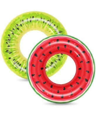 2 Pack Inflatable Pool Floats Fruit Swim Rings Adults Kids