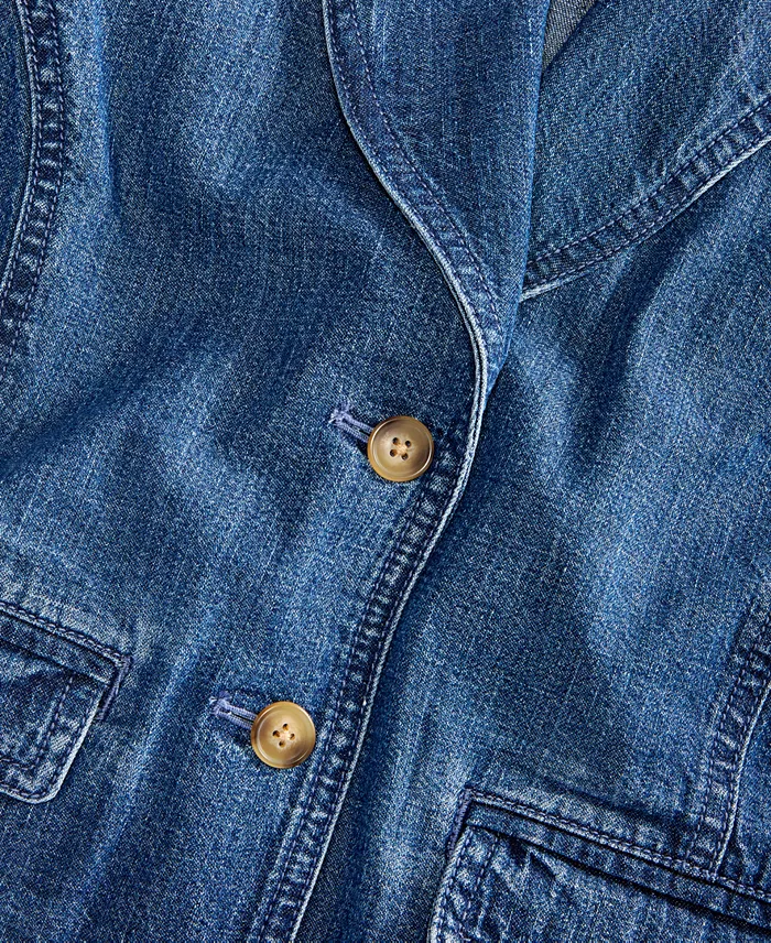 Women's Cropped Denim Vest - thumbnail 6