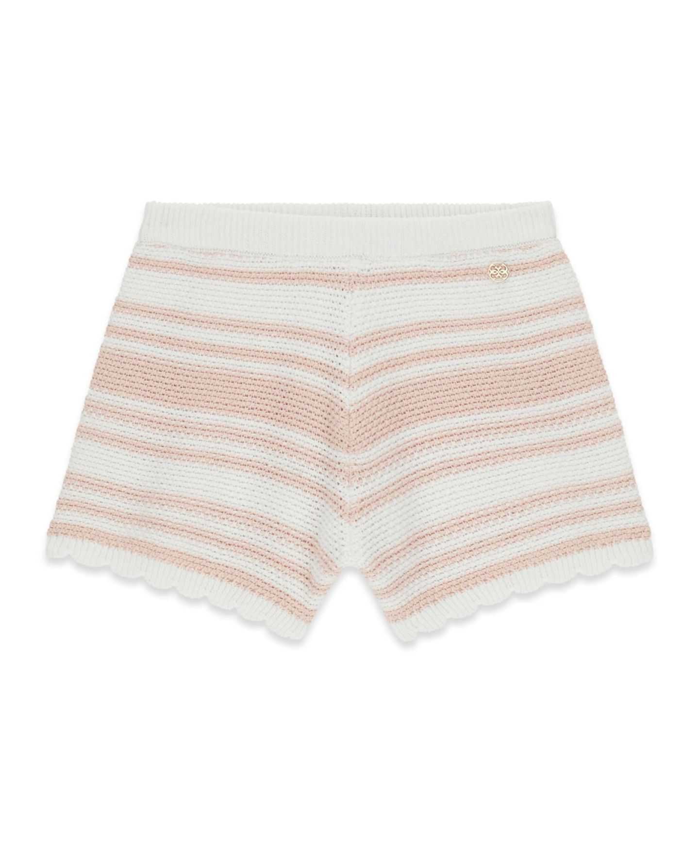 Шорты GUESS Crochet Pull-On Shorts для девочек, цвет: Белый / Розовый — фото 1
