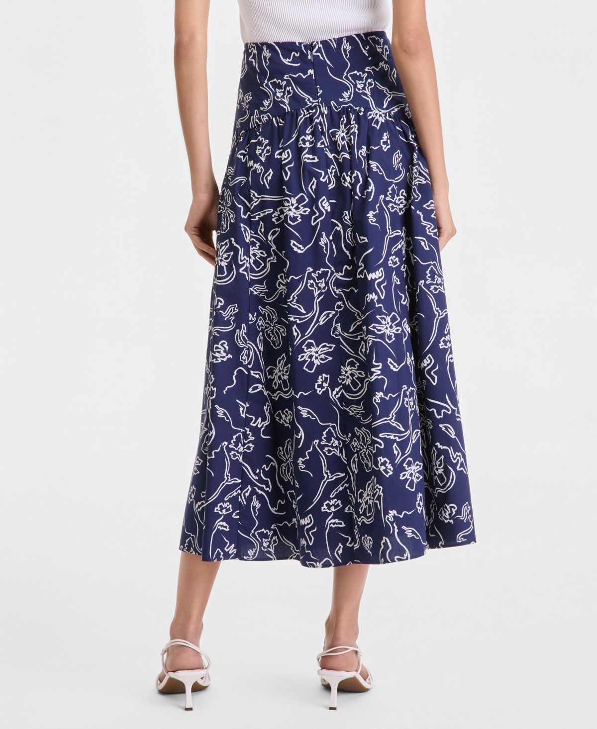 Женские юбки I.N.C. International Concepts Women's Printed Cotton Midi Skirt — фото 1