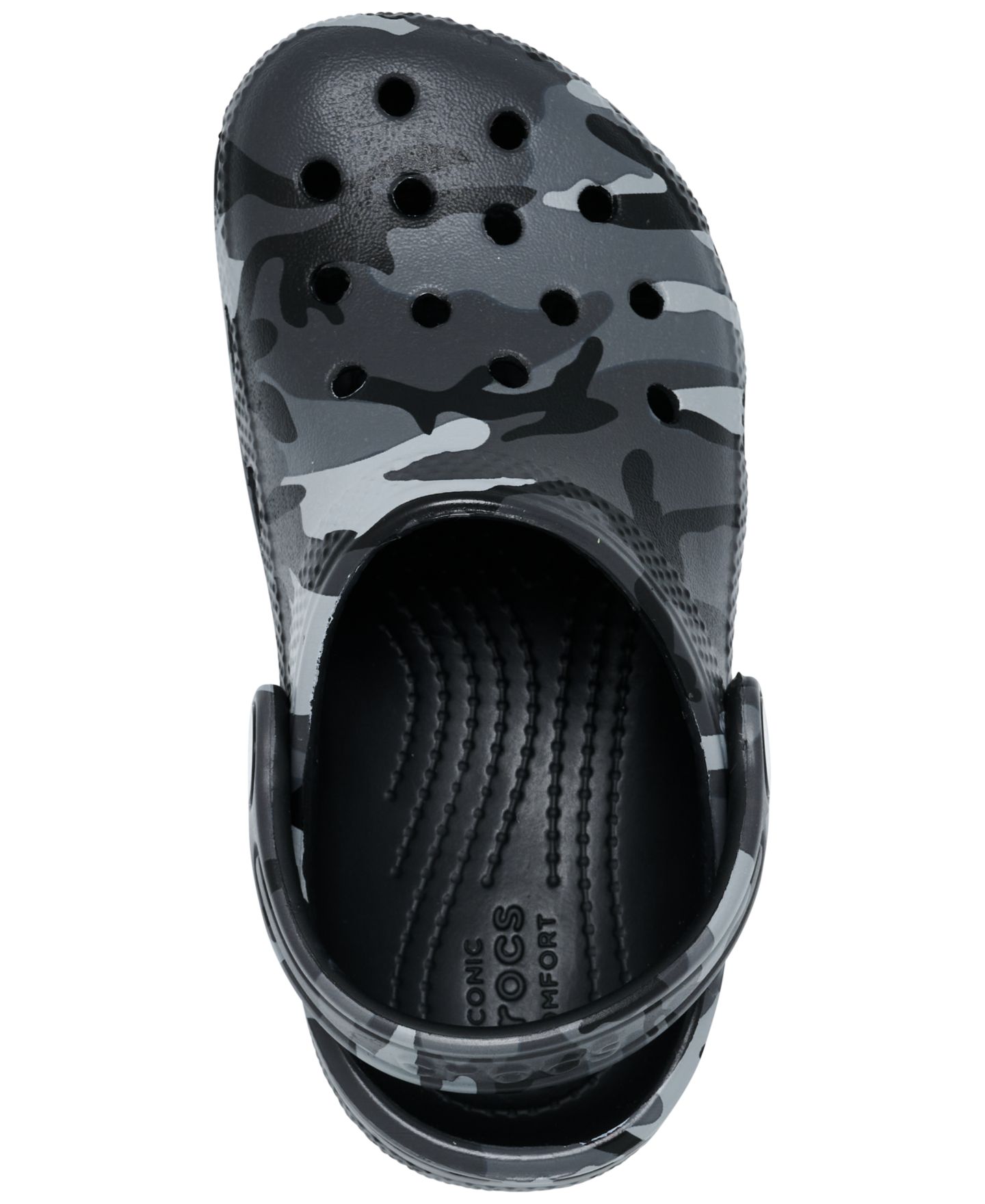 Детские сабо Crocs Camo Classic, цвет: Чёрный / Серый — фото 5