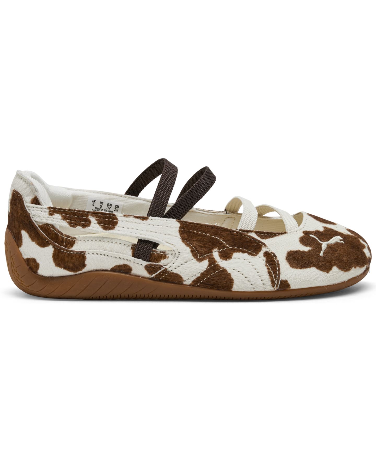 Балетки PUMA Speedcat Ballet Cow Print Mary Jane Shoes для девочек, цвет: Коричневый — фото 2