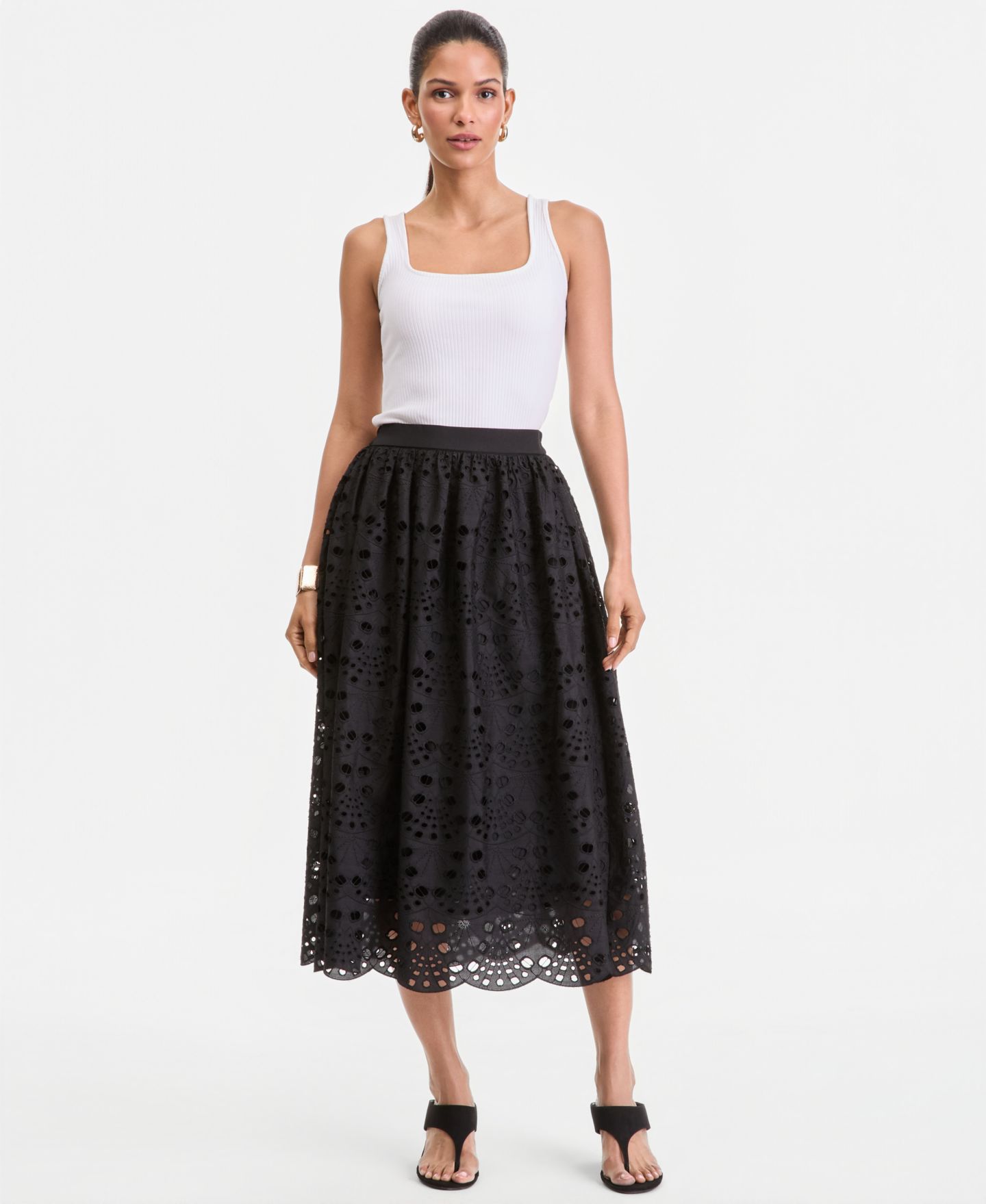 Женская юбка I.N.C. International Concepts Eyelet Midi — фото 3