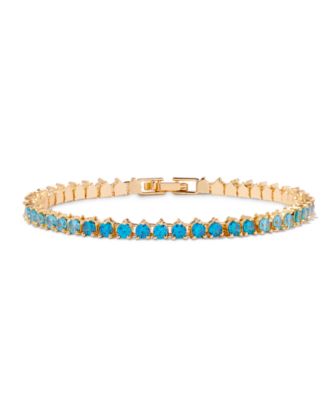 Gold-Tone Plated Isabella Ombre Birthstone Tennis Bracelet
