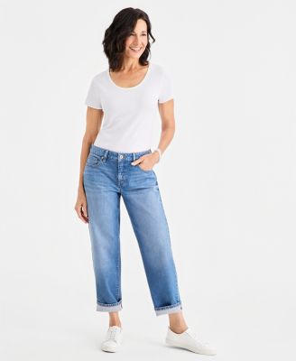 Women's Mid-Rise Relaxed Straight-Leg Jeans